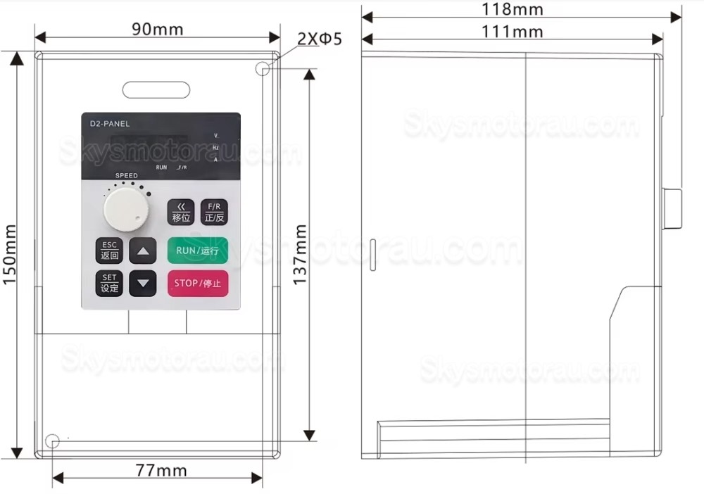 2.2KW VFD Spindle Kit 80-2.2KW-ER20 + H100-2.2 Indc. Air Cooled Spindle Motor + Variable Frequency Drive + 13Pcs ER20 Collet